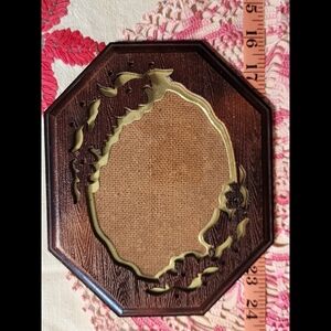 Vintage 5x7 Faux Wood and Gold Wall Art Frame